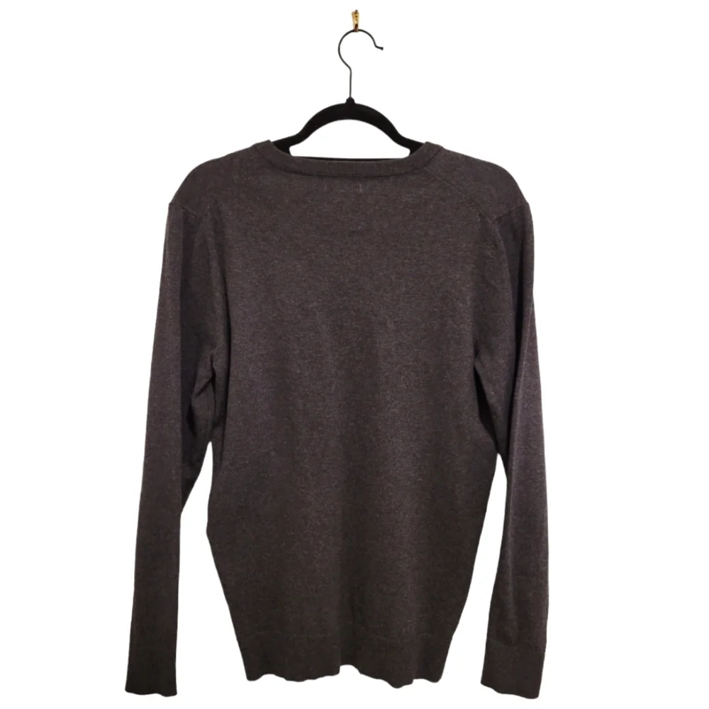 NEW Alfani Men's Gray Lightweight Cotton V Neck Pullover Sweater Lightweight Sm